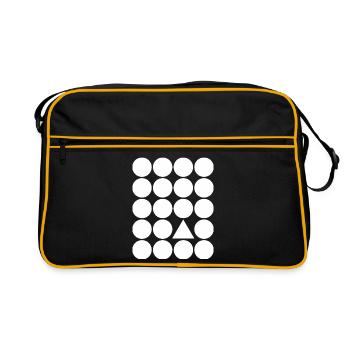 Accent géométrique du triangle en grille - Sac Retro - noir/or - Devant