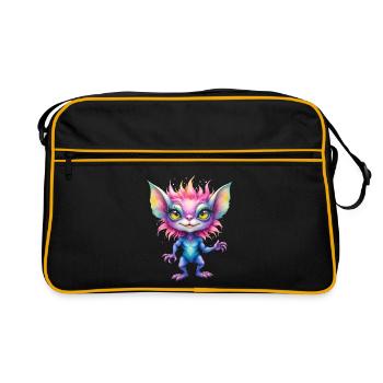 Fantasy Rainbow Creature - Retro Bag - black/gold - Front