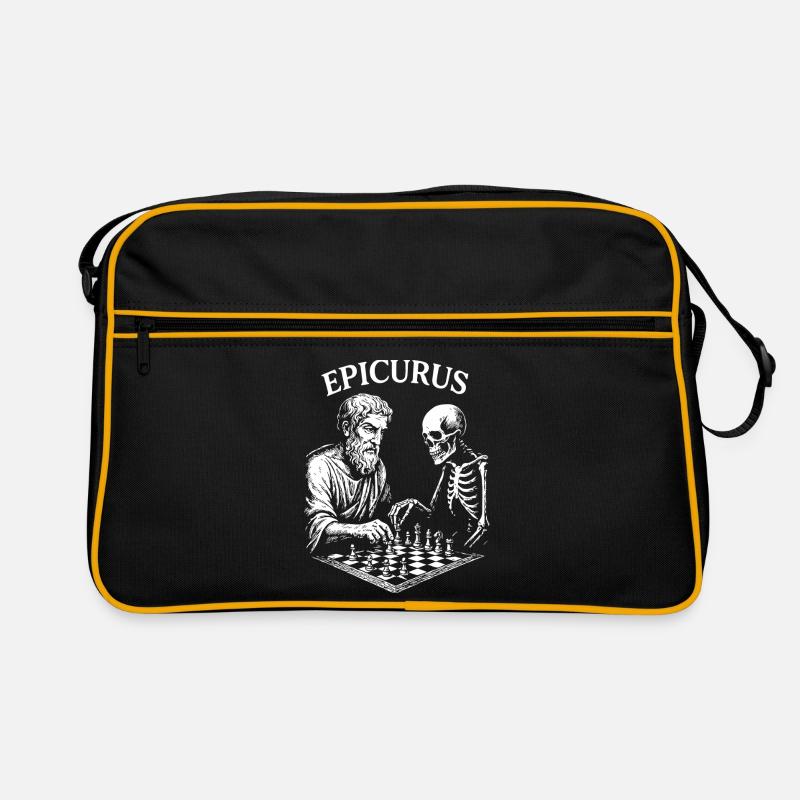 Epicurus playing Chess with skeleton Retro Bag