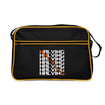 Halving Bitcoin - Retro Bag - black/gold - Front