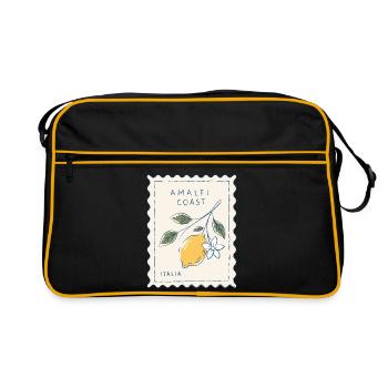 Amalfi Küstenzitronen Motiv - Retro Tasche - Schwarz/Gold - Vorne