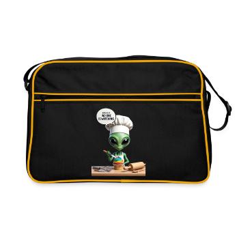 Alien Chef Cupcake - Retro Bag - black/gold - Front