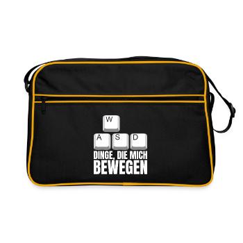 WASD Dinge Die Mich Bewegen - Retro Tasche - Schwarz/Gold - Vorne
