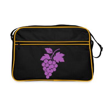 Silhouette des raisins pourpres - Sac Retro - noir/or - Devant