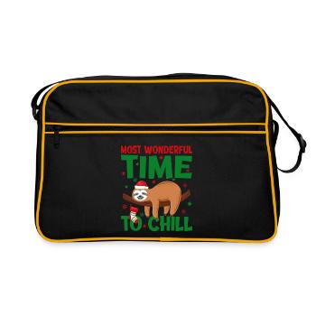 Paresseux de Noël meilleur moment pour se détendre - Sac Retro - noir/or - Devant