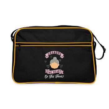 Grand-mère le cœur de la famille grand-mère - Sac Retro - noir/or - Devant