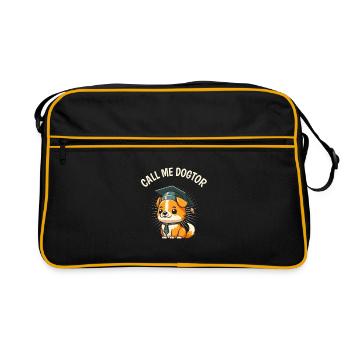 Cute Dog Funny Ph.D. Doctorant - Sac Retro - noir/or - Devant