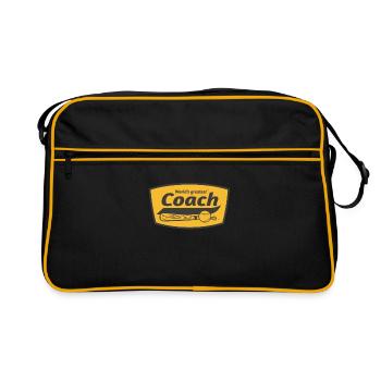 Meilleur logo sportif vintage d’entraîneur de baseball - Sac Retro - noir/or - Devant