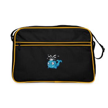 Baleine mignonne drôle de créatures marines sous l’eau - Sac Retro - noir/or - Devant