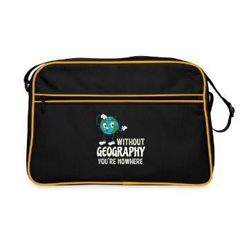Drôle de professeur de géographie Citation Cartoon Globe - Sac Retro - noir/or - Devant