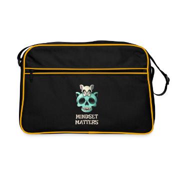 Mindset Counts Cat Mouse Motivation Entrepreneur - Retro Bag - black/gold - Front