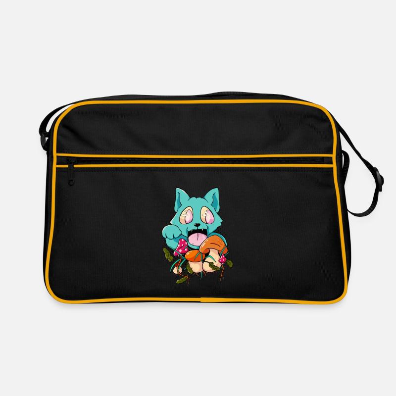 Trippy Pilz Katze Hippie Trip Psychedelisch Retro Tasche