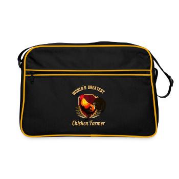Le plus grand producteur de poulets de basse-cour au monde - Sac Retro - noir/or - Devant