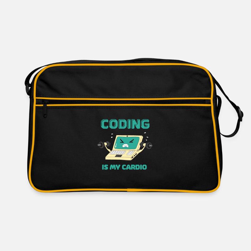 Programmierer Coding Fitness Lustiges Informatiker - Retro Tasche - Schwarz/Gold