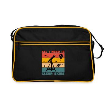 Astrophotography Telescope Clear Sky Astronomer - Retro Bag - black/gold - Front