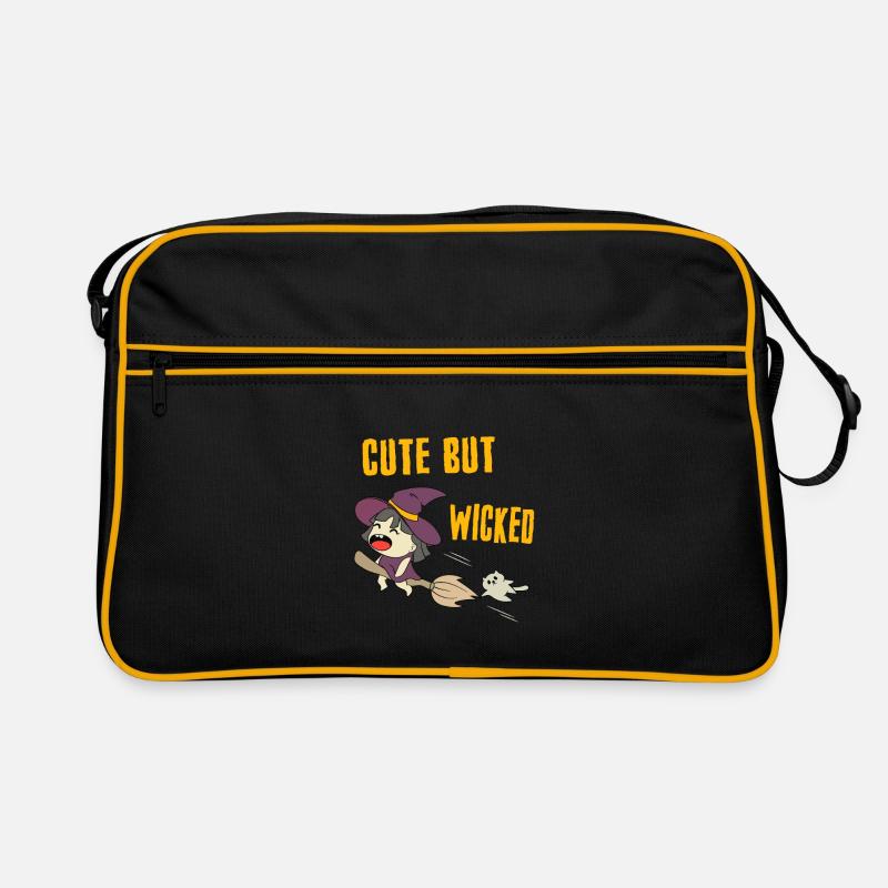Cute But Evil Funny Chibi Witch Halloween Retro Bag