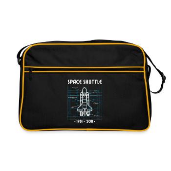 Navette Spatiale, Fusée, Plan, Espace, Astronaute - Sac Retro - noir/or - Devant