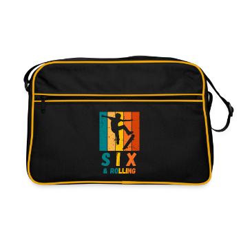 Skater Kids 6th Birthday Skateboard Boys - Retro Bag - black/gold - Front