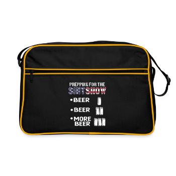 Prepping Für Die Shotshow Politische Satire - Retro Tasche - Schwarz/Gold - Vorne