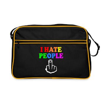 I hate people - Retro Bag - black/gold - Front