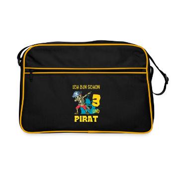 Enfants Pirate 3 Ans Anniversaire Dabbing Squelette - Sac Retro - noir/or - Devant