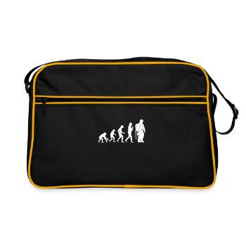 Feuerwehr Evolution Feuerwehrmann Held - Retro Tasche - Schwarz/Gold - Vorne