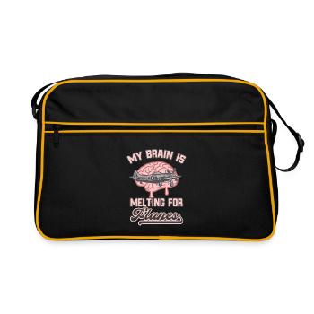 Airplane Lover Brain Funny Airplanes - Retro Bag - black/gold - Front