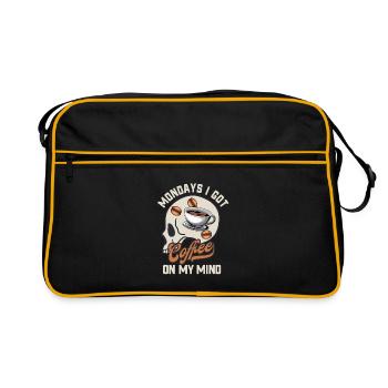 Mondays Coffee in the Head Caffeine Work Humor - Retro Bag - black/gold - Front