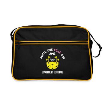 Juste une fille qui aime le soleil et le tennis - Sac Retro - noir/or - Devant