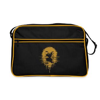 Drumset Silhouette Schlagzeug - Retro Tasche - Schwarz/Gold - Vorne