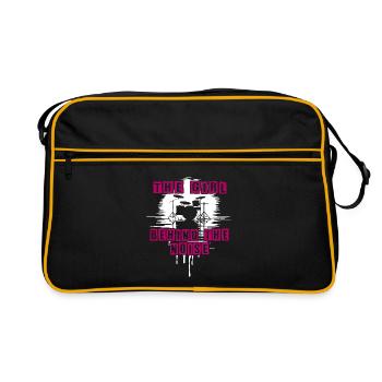 Fille bruyante drôle batteur fille disant - Sac Retro - noir/or - Devant