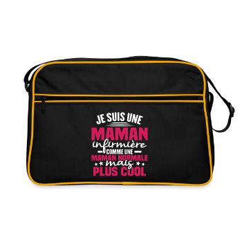 Je suis une maman infirmière - Sac Retro - noir/or - Devant