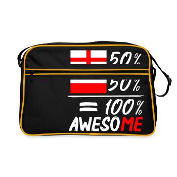Half English Half polish - Retro Tasche - Schwarz/Gold - Vorne