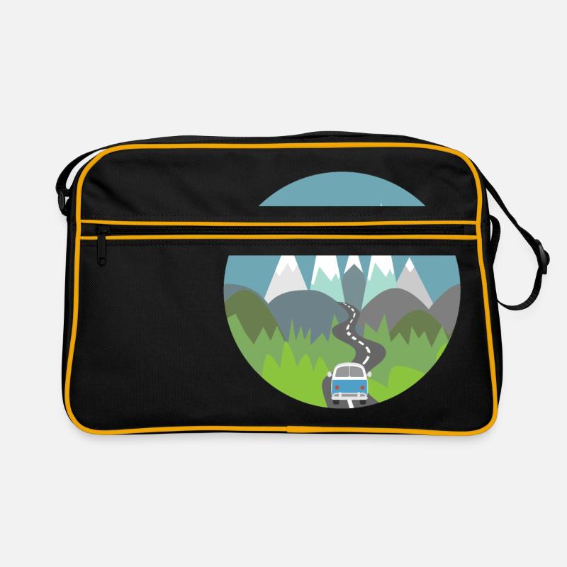 Camping - Retro Tasche - Schwarz/Gold