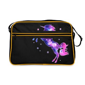 Magique licorne, unicorn, magie, space, galaxy - Sac Retro - noir/or - Devant