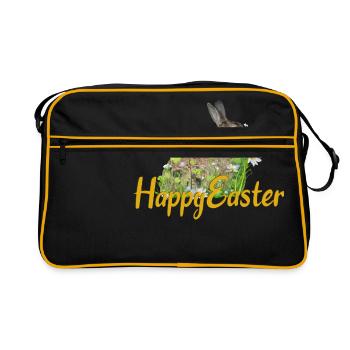 Happy Easter rabbit - Retro Bag - black/gold - Front