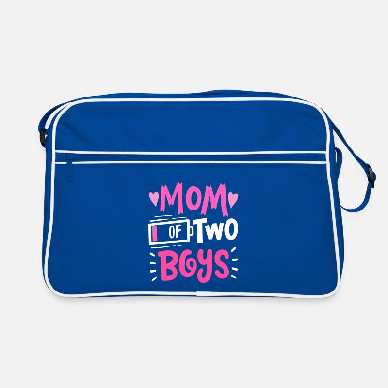 Mutter von 2 Jungen Low Battery Funny Mothers Day Retro Tasche