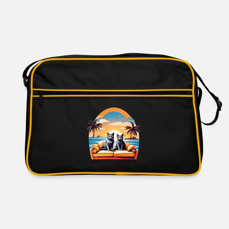 Cats by the sea Retro Bag