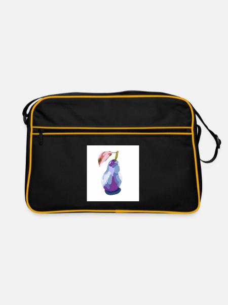 Pear in Pastels Abstract - Retro Bag - black/gold - Front