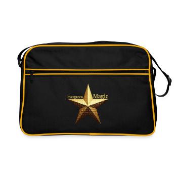 Evergreen Magic - Golden Poinsettia Design - Retro Bag - black/gold - Front