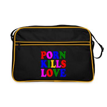 Porn kills love - Retro Bag - black/gold - Front