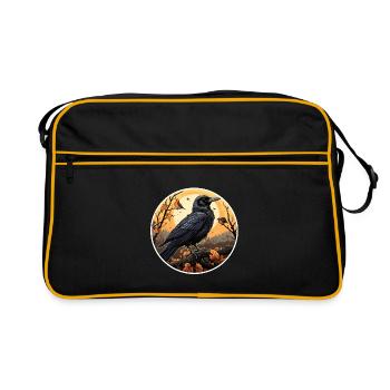 Crow Autumn Halloween - Retro Bag - black/gold - Front