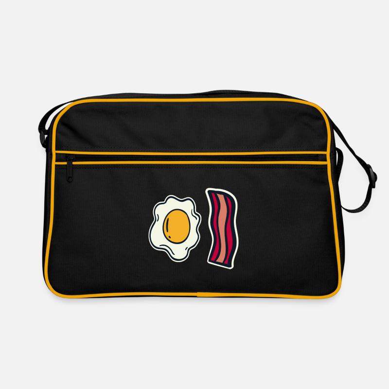 Ei und Speck - Retro Tasche - Schwarz/Gold