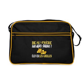 Beau-frère t-shirt apiculteur abeille miel humour - Sac Retro - noir/or - Devant