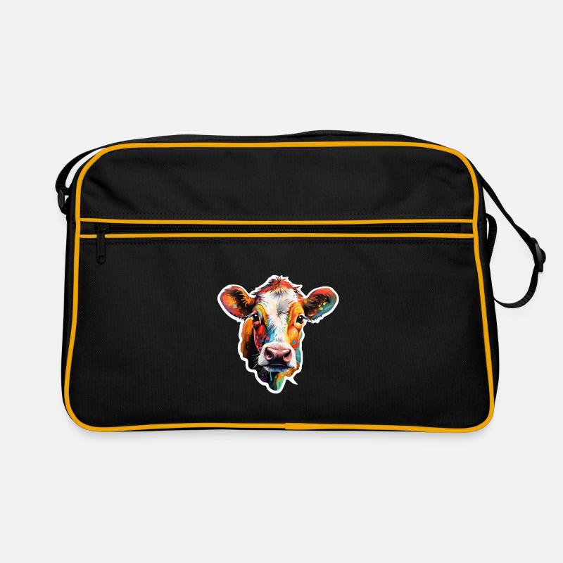 Tête de vache colorée Sac Retro