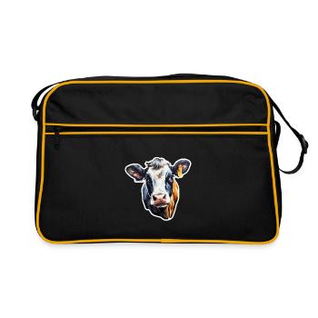 Vache laitière Vache Holstein - Sac Retro - noir/or - Devant