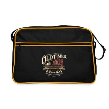 Oldtimer Modell 1975 - Geburtstag - Jahrgang - Retro Tasche - Schwarz/Gold - Vorne