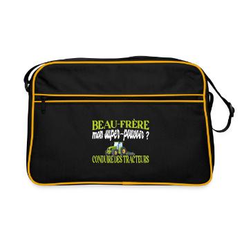 Beau-frère t-shirt agriculteur tracteur humour - Sac Retro - noir/or - Devant