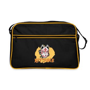 Japanese Tengu Hannya Kitsune Mask - Retro Bag - black/gold - Front
