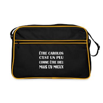 Être carolos c'est un comme comme être dieu - Sac Retro - noir/or - Devant